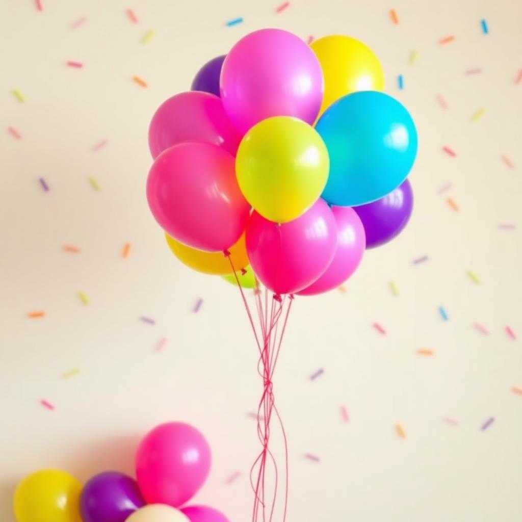 Colourful balloon bouquet