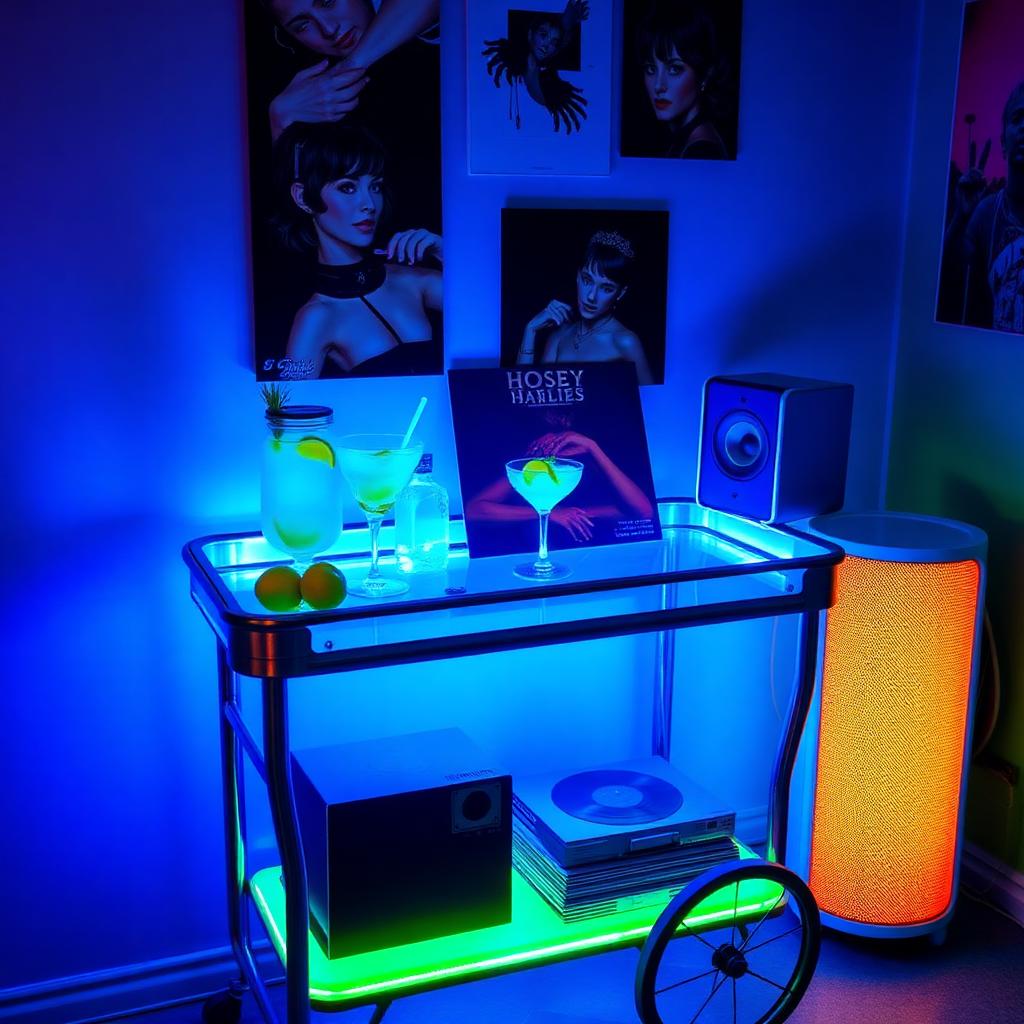 Live catering counter at a house party